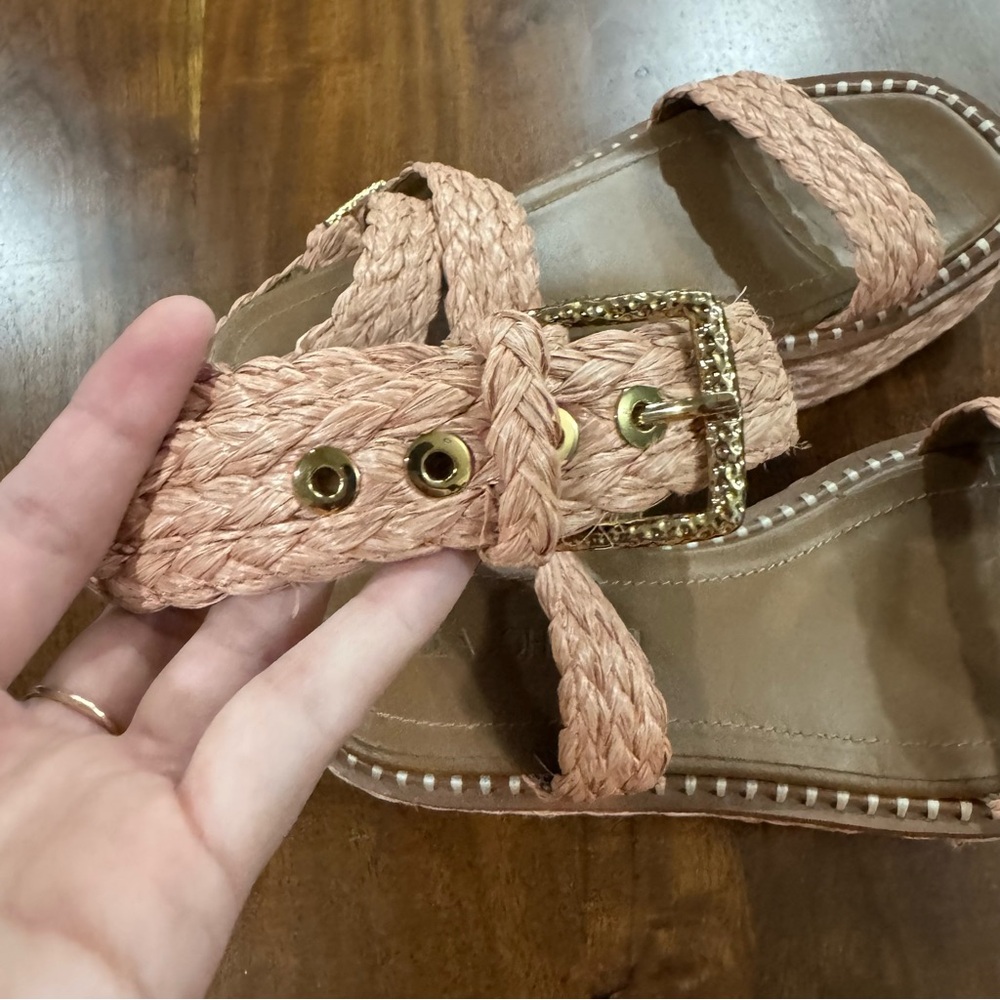 ULLA JOHNSON Gemma Flatform Espadrille Raffia  Sandals Terracotta Size 37 - Picture 3 of 9
